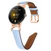 DLUCCA Leather Strap Compatible with Google Pixel Watch, Women Leather Watch Band with Unique D-shape Design Fashion Slim Sport Strap Compatible with Google Pixel Watch - Blue