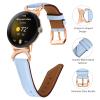 DLUCCA Leather Strap Compatible with Google Pixel Watch, Women Leather Watch Band with Unique D-shape Design Fashion Slim Sport Strap Compatible with Google Pixel Watch - Blue view 3
