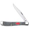 Case XX WR Pocket Knife Slimline Trapper, Gray Jigged Bone W/Red Oval Shield, Item #39973 (61048 SS) 4 1/8 Inches Closed view 1