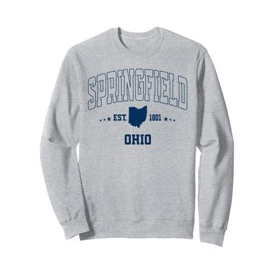 Vintage Springfield Ohio OH Navy Sports Athletic Sweatshirt