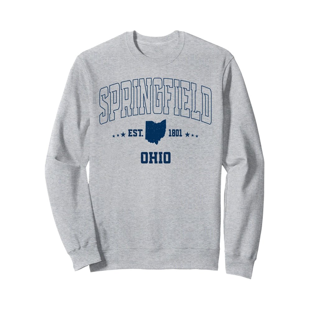 Vintage Springfield Ohio OH Navy Sports Athletic Sweatshirt