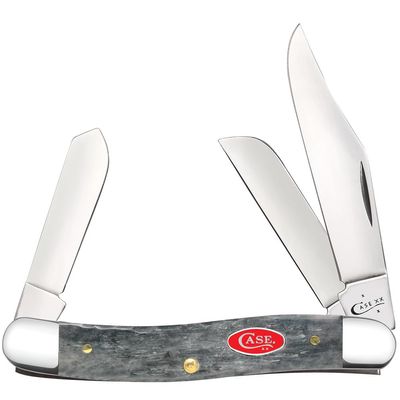 Case XX WR Pocket Knife Stockman, Gray Jigged Bone W/Red Oval Shield, Item #39971 (6347 SS) 3 7/8 Inches Closed
