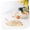 Amosfun Leaf-shaped Jewelry Storage Tray Elegant Decorative Storage Dish for Rings and Earrings Multifunctional Sundries Holder for Home Decor and Jewelry Display view 3