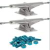 Warehouse Skateboards Tensor Trucks Aluminum Polished Skateboard Trucks - 5.0" Hanger 7.75" Axle with 1" Anodized Blue Hardware - Bundle of 2 Items view 1