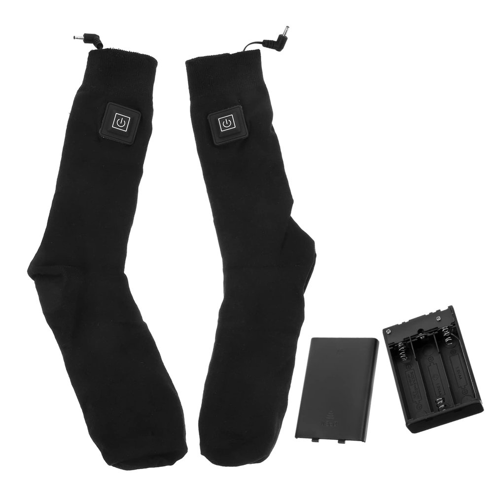 Didiseaon 2pairs Cotton Electric Heating Socks Rechargeable Three Heat Settings for Sports and Daily and Comfortable Warm Socks for Men and Women