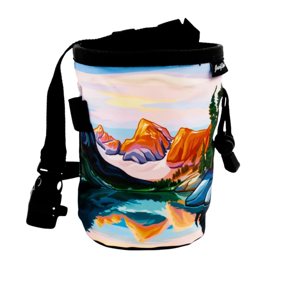 GNARLY DOOD Tetons Rock Climbing Chalk Bag | for Outdoor, Gym, & Bouldering | Adjustable Waist Belt, Durable Drawstring Closure, & Zippered Pocket