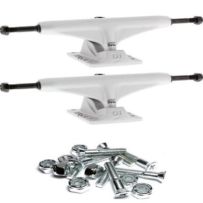 Warehouse Skateboards Tensor Trucks Mag Light Silver Skateboard Trucks - 5.25" Hanger 8.0" Axle with 1" Chrome Hardware - Bundle of 2 Items