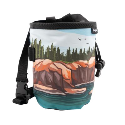GNARLY DOOD Acadia Rock Climbing Chalk Bag | for Outdoor, Gym, & Bouldering | Adjustable Waist Belt, Durable Drawstring Closure, & Zippered Pocket