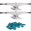 Warehouse Skateboards Tensor Trucks Mag Light Silver Skateboard Trucks - 5.5" Hanger 8.25" Axle with 1" Anodized Blue Hardware - Bundle of 2 Items view 1