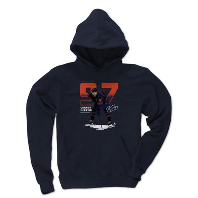 500 LEVEL Connor McDavid Youth Sweatshirt (Youth Hoodie, X-Large, Navy) - Connor McDavid Edmonton Outline WHT