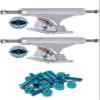 Warehouse Skateboards Independent Truck Company Stage 11-129mm Mid Silver Skateboard Trucks - 5.0" Hanger 7.6" Axle with 1" Anodized Blue Hardware - Bundle of 2 Items view 1