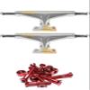 Warehouse Skateboards Tensor Trucks Aluminum Stencil Mirror/Gold Fade Skateboard Trucks - 5.25" Hanger 8.0" Axle with 1" Anodized Red Hardware - Bundle of 2 Items view 1
