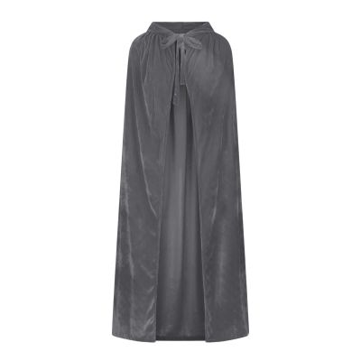 Uillui Renaissance Faire Costumes Womens Medieval Vintage Long Trench Cape Coat Court Velvet Poncho Cloak Halloween Costumes Gray