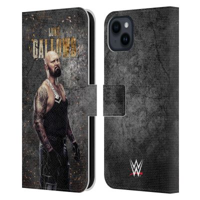 Head Case Designs Officially Licensed WWE LED Image Luke Gallows Leather Wallet Case Compatible with Apple iPhone 15 Plus