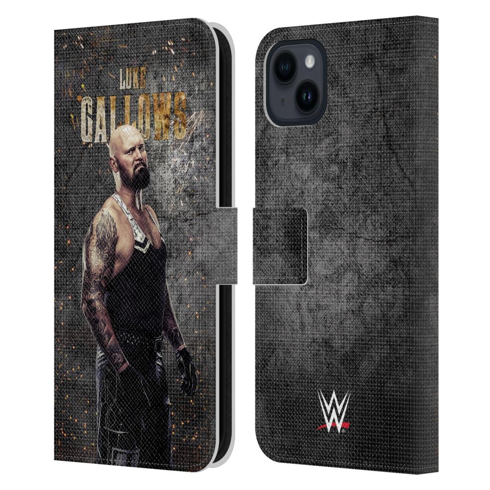 Head Case Designs Officially Licensed WWE LED Image Luke Gallows Leather Wallet Case Compatible with Apple iPhone 15 Plus