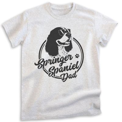EVERTREE CLOTHING Springer Spaniel Dad, Unisex Men's Shirt, English Springer Spaniel, Spaniel Owner, Funny Dog Dad Gift, Heather Ash, X-Large