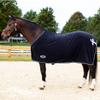 Country Pride Deluxe Micro Fleece Show Cooler, Horse Blanket, Single Buckle Front, Belly Surcingle, Silver Corded Trim, Flower Braid Hip, Show-Ready & Comfortable (Navy Blue, Large)