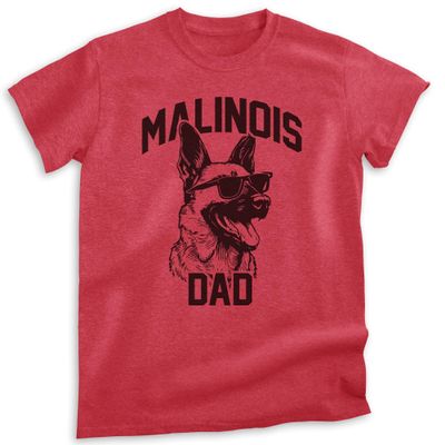 EVERTREE CLOTHING Malinois Dad, Unisex Men's Shirt, Belgian Malinois, Malinois Owner, Funny Dog Dad Gift, Heather Red, X-Large