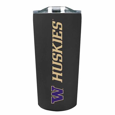 Campus Colors NCAA Stainless Steel Tumbler perfect for Gameday - 18 oz - Double Walled - Keeps Drinks Perfectly Insulated (Washington Huskies - Black)