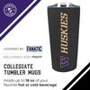 Campus Colors NCAA Stainless Steel Tumbler perfect for Gameday - 18 oz - Double Walled - Keeps Drinks Perfectly Insulated (Washington Huskies - Black) view 3