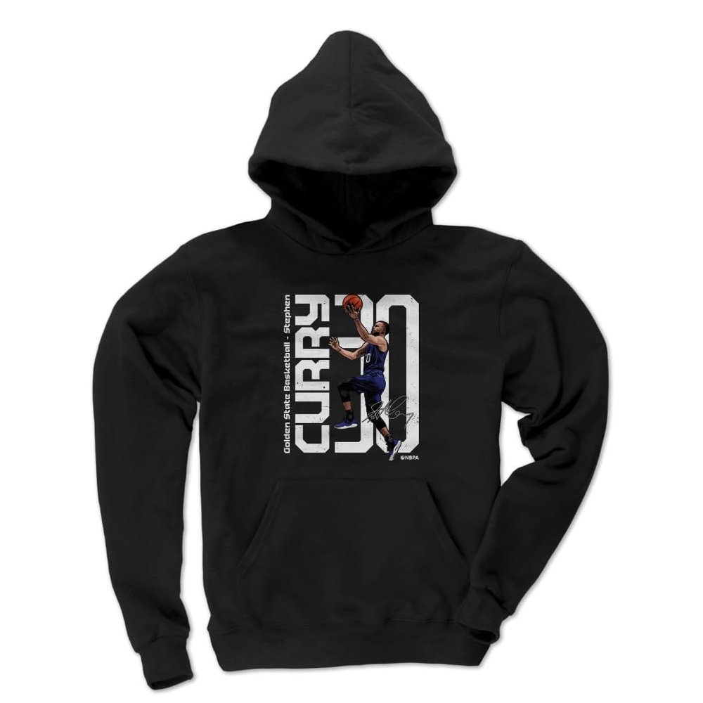 500 LEVEL Steph Curry Youth Sweatshirt (Youth Hoodie, Large, Black) - Steph Curry Golden State Vertical WHT