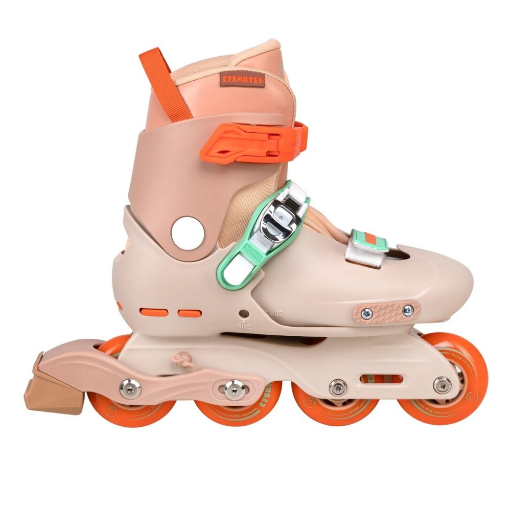 C SEVEN C7skates Nostalgic Jr. Inline Skates for Girls, Boys, and Youth (Tangerine, Size S)