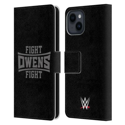 Head Case Designs Officially Licensed WWE Fight Owens Fight Kevin Owens Leather Wallet Case Compatible with Apple iPhone 15