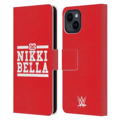 Head Case Designs Officially Licensed WWE Logotype Nikki Bella Leather Wallet Case Compatible with Apple iPhone 15