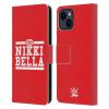 Head Case Designs Officially Licensed WWE Logotype Nikki Bella Leather Wallet Case Compatible with Apple iPhone 15 view 1