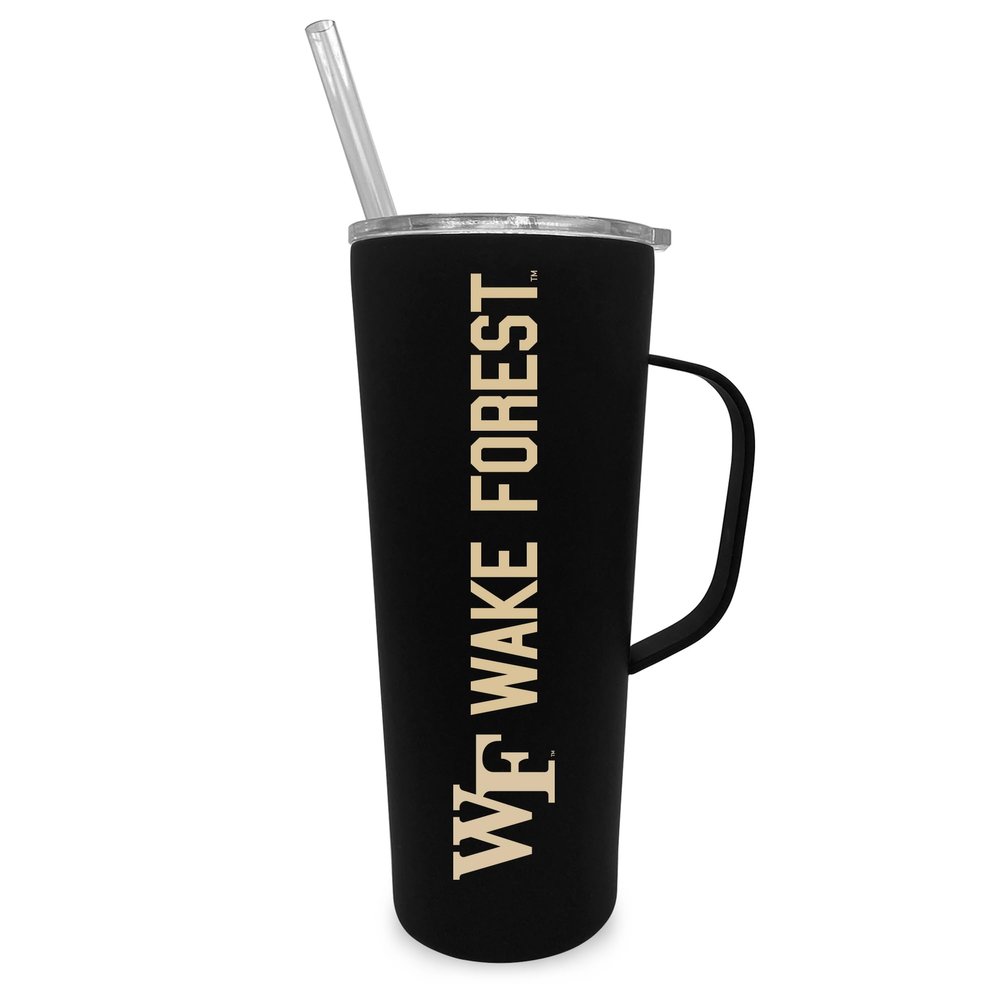 The Fanatic Group Wake Forest University 20oz Stainless Steel Roadie with Straw - Black