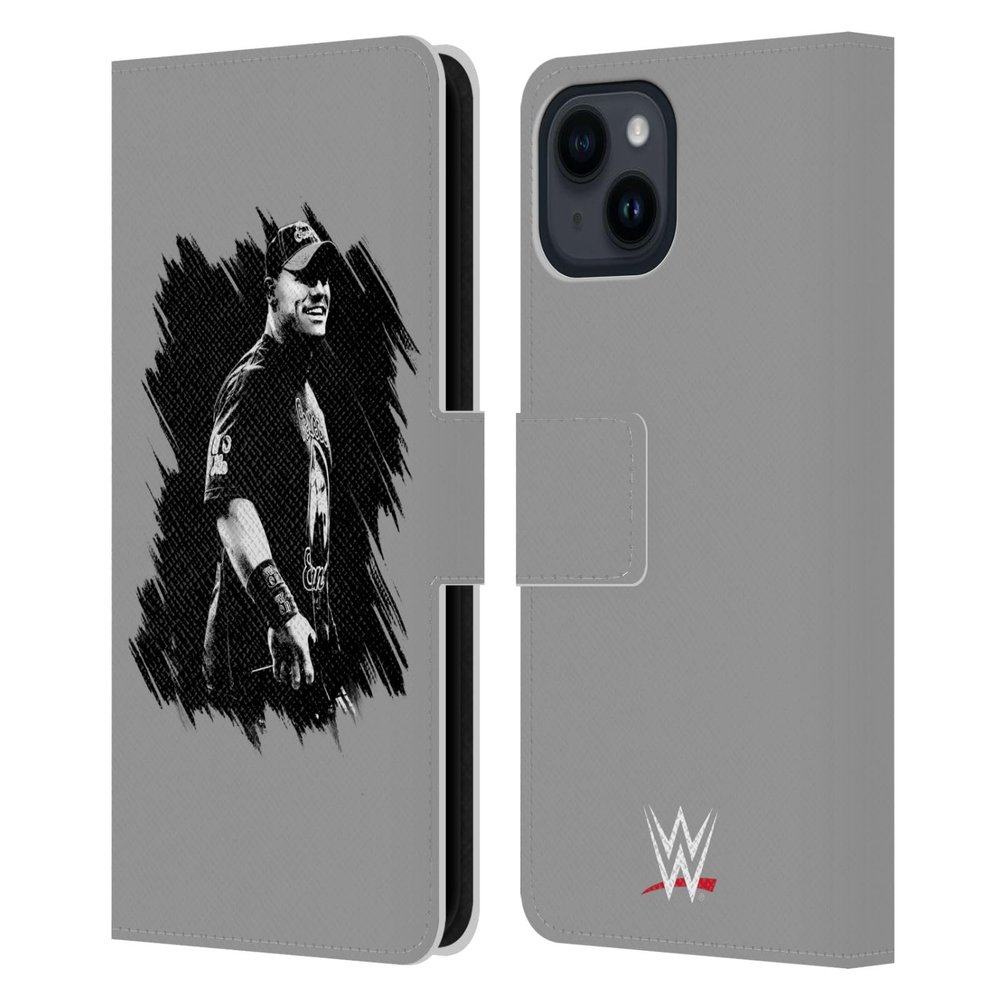 Head Case Designs Officially Licensed WWE John Cena 2017/18 Superstars 4 Leather Wallet Case Compatible with Apple iPhone 15