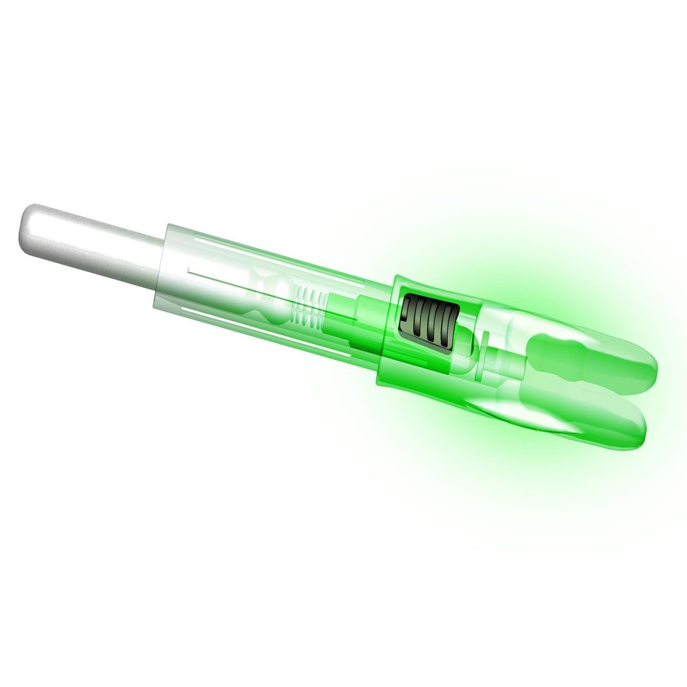 Reikawa G X H S GT Lighted Nocks for Arrows with .165 .204 .233 .244 .246 Light up Knocks Archery illuminocks Compound Bow LED Arrow Nocks for Hunting Shooting 6-Pack (Green, X/0.204")