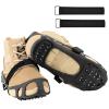 MOVOYEE Ice Cleats for Shoes and Boots Women Men Kids, Small Stainless Steel Rubber Crampons for Hiking Boots Climbing Fishing,1 Pair Antislip GripperTraction Spikes for Shoes On Ice Snow Winter Walk view 1