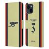 Head Case Designs Officially Licensed Arsenal FC Kieran Tierney 2021/22 Players Away Kit Leather Wallet Case Compatible with Apple iPhone 15