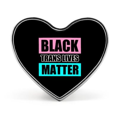 Black Trans Lives Matter Brooch Heart Pins Badge Stylish Collar Pin for Clothing Bag Jacket Accessories
