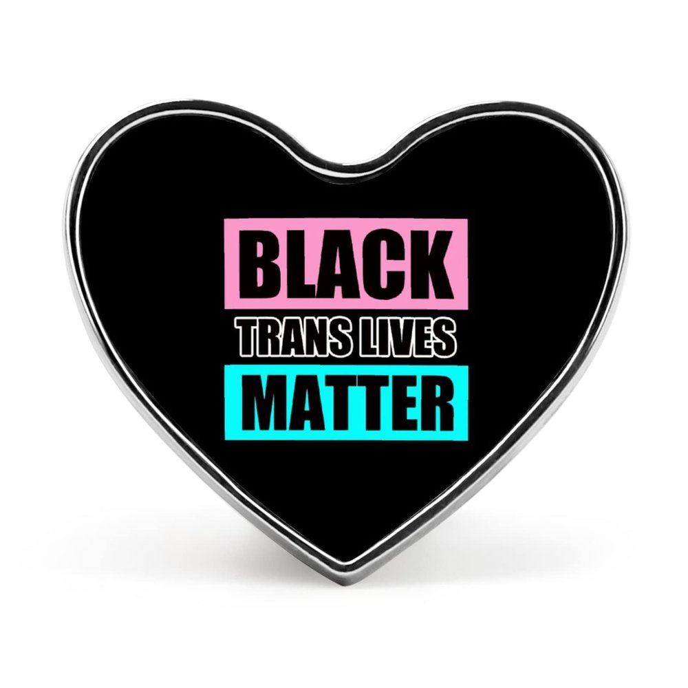 Black Trans Lives Matter Brooch Heart Pins Badge Stylish Collar Pin for Clothing Bag Jacket Accessories