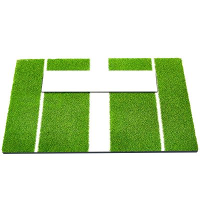 Meooeck 3' x 2' Turf Baseball Pitching Mat Softball Pitching Mat with Rubber Non Slip Pitchers Mound Instructional Portable Training Equipment for Indoor Outdoor(Green)