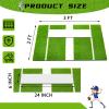 Meooeck 3' x 2' Turf Baseball Pitching Mat Softball Pitching Mat with Rubber Non Slip Pitchers Mound Instructional Portable Training Equipment for Indoor Outdoor(Green) view 3