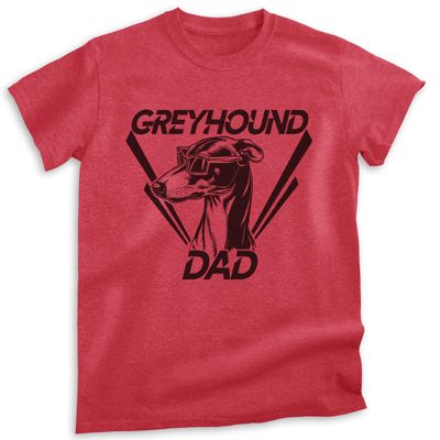 EVERTREE CLOTHING Greyhound Dad, Unisex Men's Shirt, Greyhound Owner, Funny Dog Dad Gift, Heather Red, X-Large