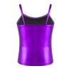 Agoky Girls Shiny Metallic Ballet Dance Tank Tops Sleeveless Jazz Hip Hop Dance Tops Latin Dance Costume Ballerina Dancewear Purple 8 Years view 2