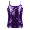 Agoky Girls Shiny Metallic Ballet Dance Tank Tops Sleeveless Jazz Hip Hop Dance Tops Latin Dance Costume Ballerina Dancewear Purple C 10 Years view 1