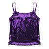 Agoky Girls Shiny Metallic Ballet Dance Tank Tops Sleeveless Jazz Hip Hop Dance Tops Latin Dance Costume Ballerina Dancewear Purple C 10 Years view 3