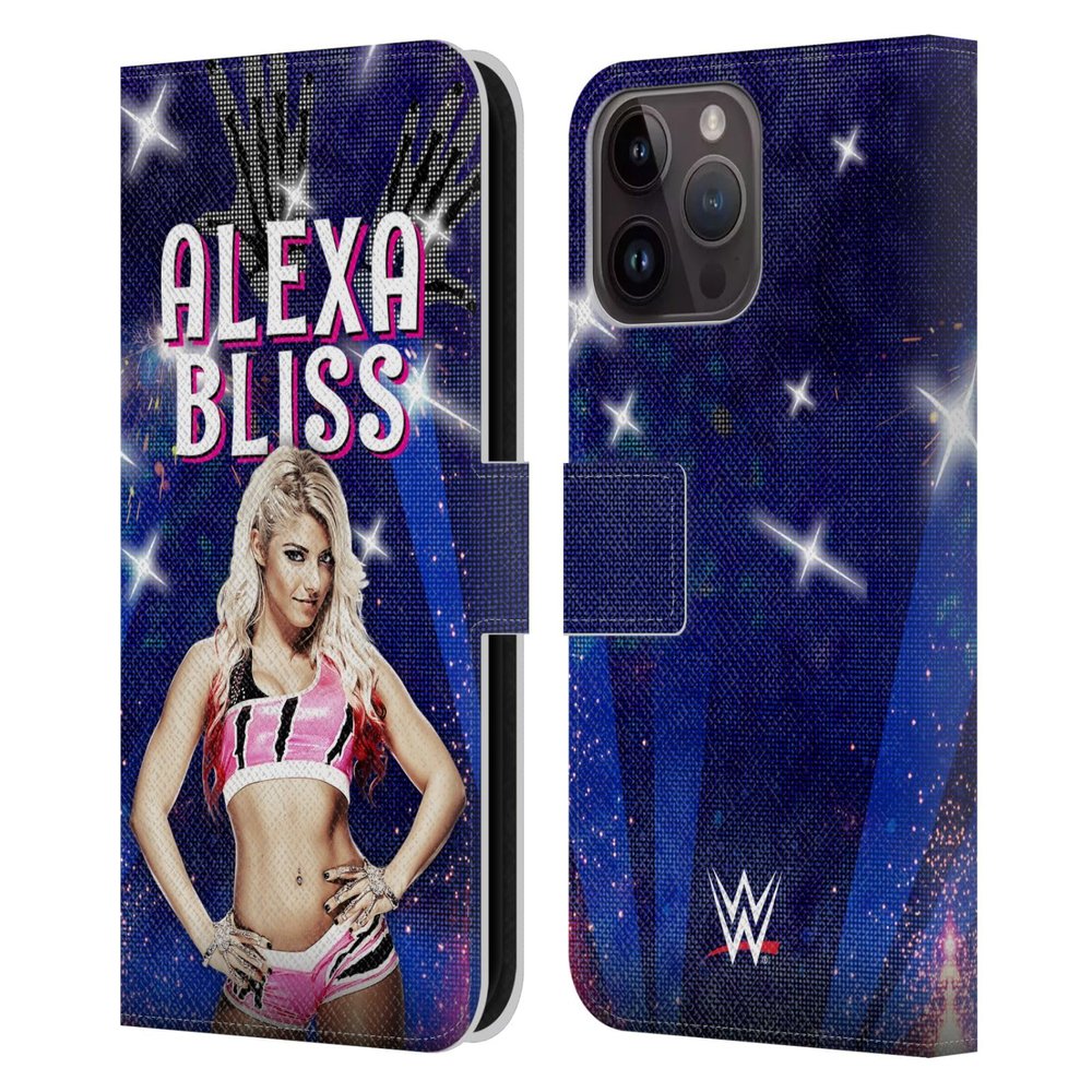 Head Case Designs Officially Licensed WWE LED Image Alexa Bliss Leather Wallet Case Compatible with Apple iPhone 15 Pro Max
