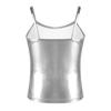 Agoky Girls Shiny Metallic Ballet Dance Tank Tops Sleeveless Jazz Hip Hop Dance Tops Latin Dance Costume Ballerina Dancewear Silver 12 Years view 2