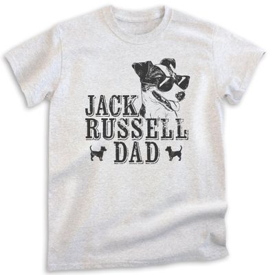 EVERTREE CLOTHING Jack Russell Dad, Unisex Men's Shirt, Jack Russell Terrier, Jack Russell Owner, Funny Dog Dad Gift, Heather Ash, Large