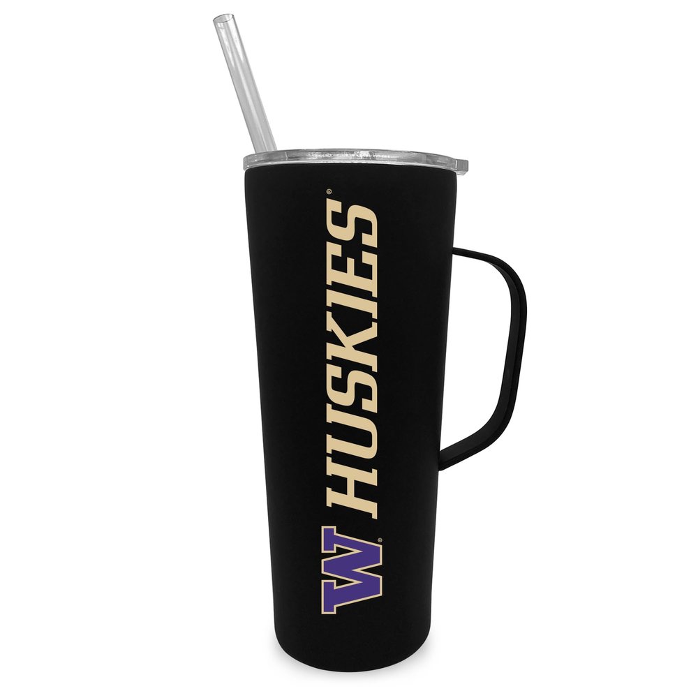 The Fanatic Group University of Washington 20oz Stainless Steel Roadie with Straw - Black