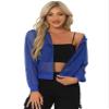 Allegra K Mesh Sheer Jacket for Women Long Sleeve Hoodie Zipper Up Lightweight Casual Outwear Night Out Party Outfit X-Small Blue view 1