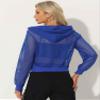 Allegra K Mesh Sheer Jacket for Women Long Sleeve Hoodie Zipper Up Lightweight Casual Outwear Night Out Party Outfit X-Small Blue view 2