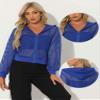 Allegra K Mesh Sheer Jacket for Women Long Sleeve Hoodie Zipper Up Lightweight Casual Outwear Night Out Party Outfit X-Small Blue view 4