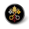 Emblem of Vatican City Round Pins Circle Button Badge Brooches for Clothing Decoration view 1